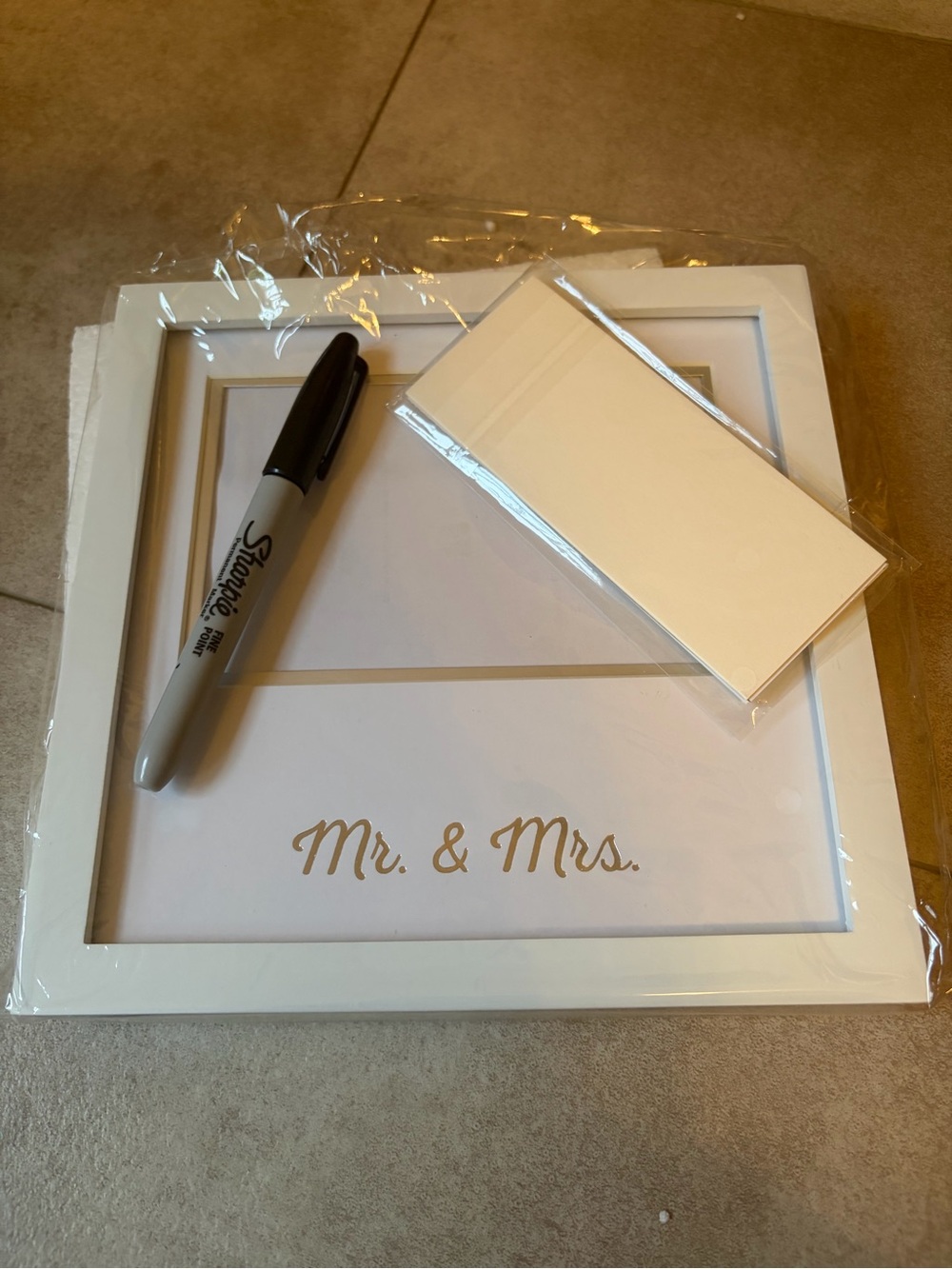 White Wedding DIY Thumbprint Frame